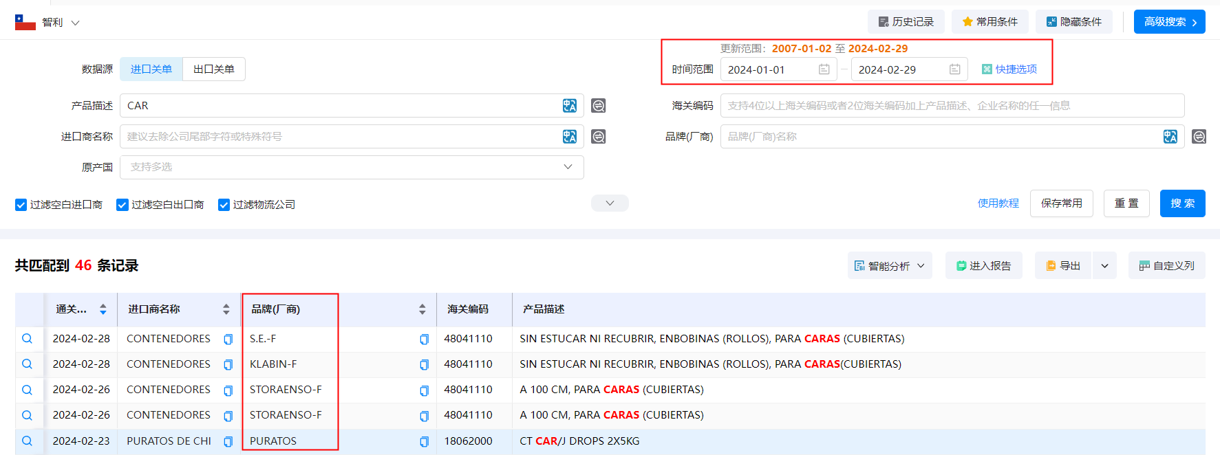 海關(guān)貿(mào)易數(shù)據(jù),智利海關(guān)貿(mào)易數(shù)據(jù),騰道智利海關(guān)貿(mào)易數(shù)據(jù)