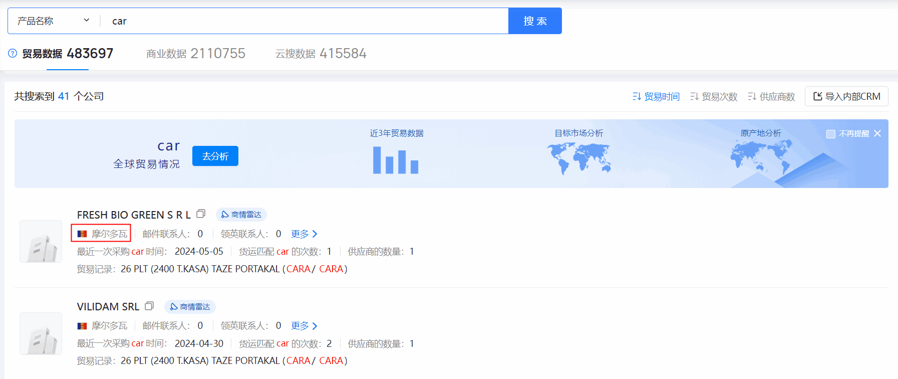 海關(guān)數(shù)據(jù),摩爾多瓦海關(guān)數(shù)據(jù),騰道海關(guān)數(shù)據(jù)