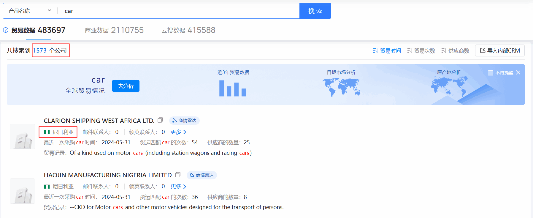 海關(guān)數(shù)據(jù),尼日利亞海關(guān)數(shù)據(jù),騰道海關(guān)數(shù)據(jù)