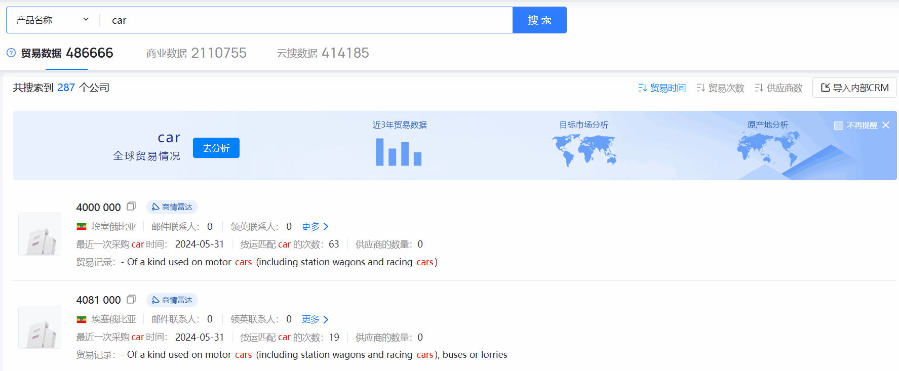 埃塞俄比亞海關(guān)數(shù)據(jù),海關(guān)數(shù)據(jù),騰道海關(guān)數(shù)據(jù)