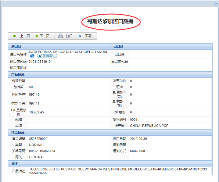 哥斯達(dá)黎加海關(guān)數(shù)據(jù),哥斯達(dá)黎加進(jìn)口數(shù)據(jù),哥斯達(dá)黎加進(jìn)出口數(shù)據(jù)